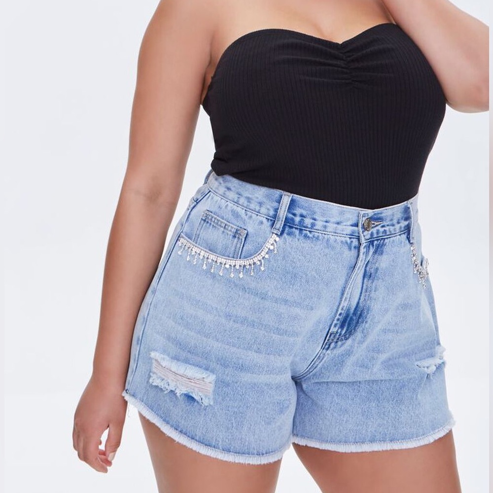 Rhinestone Denim Shorts